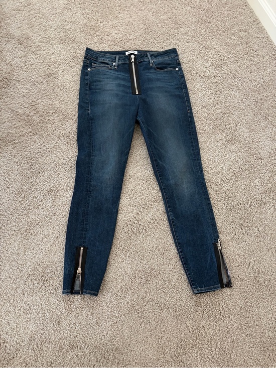 Good American Denim - Good American Dark Blue Women's Skinny Jeans with Ankle Zippers